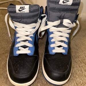 Nike Black and Blue High-Top Sneakers